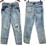 PTCL Acacia High Rise Mom Jean Button Fly Distressed Acid Wash Sz 27 Blue Photo 2