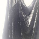 Torrid  Plus Size 2X Black Crushed Velvet Off Shoulder Sweatshirt Photo 2