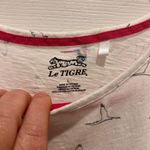 Le Tigre White Bird Print Cotton T Shirt Top Womens Size Large Y2K Mod Photo 2