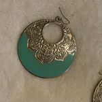 Elegant Silver and Teal Earrings Photo 2