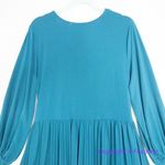 Eloquii Knot Front Pleated Skirt Dress in teal, size 16 Photo 12