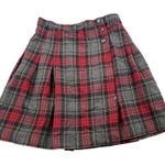 Talbots Vintage USA Wool Tartan Plaid Pleated Wrap Skirt Size 12 Holiday Event Photo 0