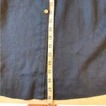 J. Jill Love Linen Navy Tie Front Button Up Sleeveless Midi Shirt Dress XL Blue Photo 6
