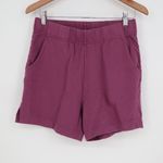 American Giant Women's Side Slit French Terry Short Size S Made in USA Purple Photo 1