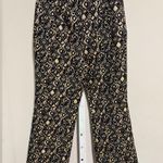 Free People Black and Cream Geometric Wide Leg Pants Photo 1