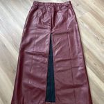 Free People City Slicker Vegan Maxi Skirt Maroon Size 4 NWT faux leather Classy Photo 8