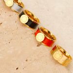 Classic stainless steel ring, Roman numeral design. Gold Color Size 6 Photo 1