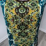 Vtg Bila Boho Tank Top Large Mosaic Print Crochet Strap Sequin India Y2K Multiple Photo 1