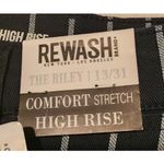 REWASH  High Rise Shorts Comfort Stretch‎ Button Fly Striped Black Size 13/31 Photo 3