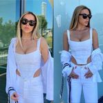 ZARA  White Denim Corset Top Photo 3