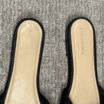 Tuckernuck  Raffia Brit Sandals Womens 8 Black Slip On Slides Bow Knot Flats Photo 1