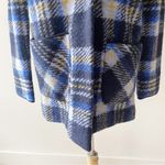 Aritzia Wilfred Free Off-Duty Neelam Wool Blend Jacket Blue Black Plaid | XXS Photo 4