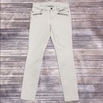 Loft Pale Taupe Modern Skinny Faux Zipper Pockets Photo 1