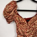 Majorelle  Shiloh Red Leopard Print Mini Dress Womens XS Ruffled Coquette Belt Photo 2
