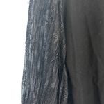 Adrianna Papell Black Lace Long Sleeve Boat Neck Formal Blouse Women Sz M Photo 4