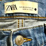 ZARA high rise distressed jeans size 8 baggy loose fit ankle cropped length Photo 8
