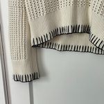 Audrey Parks + Francesca's collared open knit embroidered sweater size small Blue Photo 6