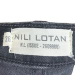 Nili Lotan High Waisted Skinny Black Jeans Basalt Wash Raw Frayed Hem Womens 26 Photo 13