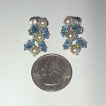 E. Bastheim Company E.B. Signed Vintage Silver Tone Blue CZ Faux Pearl Set Photo 3