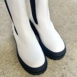 Good American NEW Platform Chelsea Boot White Leather Size 9 Photo 4