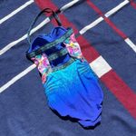 Gottex blue multicolored floral print one piece swimsuit bathing suit halter Size 10 Photo 2