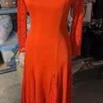 Tiptupu classic collection red laced long sleeves round neck super silky stretch Size M Photo 0