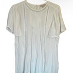 Knox Rose Lightweight White Capsleeve Flowy Short Sleeve Summery Top Subtle Print Sz S Photo 0