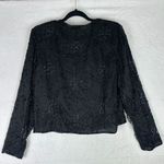 Jennifer Vintage Silk Beaded Evening Jacket Size Medium Black Photo 1