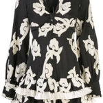 Alexis  Rimini‎ Tassel Embroidered Floral Black and White Mini Dress Size S Photo 0