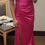 Pink Satin Off Shoulder Prom Dress Size 6 Photo 2