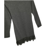New Match Stick Lace Bottom Long Sleeve Holiday Mini Dress Charcoal Gray XS Photo 6