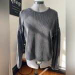 Z Supply Washed Out Black Textured Balloon Sleeve Shirt Photo 2