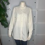 Treasure & Bond  Cream Pear Long Sleeve Button Down Size Medium Slim Photo 3