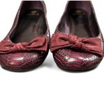 Isola  Abria Burgundy Snake ballet flats bow Designer comfort Round Toe slip on Photo 1