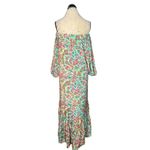 Womens Dress Maxi Floral Off Shoulder Mumu Cottagecore Bohemian Beach Soft Girl Size M Photo 2
