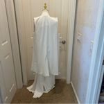 Elegant Ivory Sleeveless Jumpsuit and long vest set in large White Photo 5