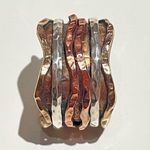 Tri Tone Metals Spinner Meditation Ring Size 8 Gold Silver Copper Jewelry Photo 2