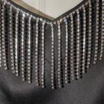 Speechless  Black Rhinestone Fringe Bodycon Mini Dress NWT Size 7 Juniors NWT Photo 5