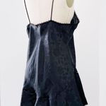 vintage • 80s black satin slip dress mini floral lace lingerie grunge Deena Size M Photo 10