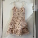 Lulus Lulu’s Beauty and Lace Nude Cream Tan Crochet Lace Mini Dress Party Wedding XS Photo 2