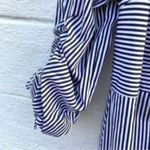 Parker  Striped One Shoulder Ruched Mini Dress New Photo 4