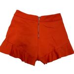 ZARA  Shorts Womens Small Orange Ruffle Hem High‎ Rise Preppy Photo 3