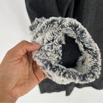 Capote Charcoal Gray Stretch Knit Faux Fur Accents Dolman Cape Poncho Cozy L Size L Photo 6