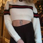 Sexy Striped Cropped Top Sweater Multi Photo 1