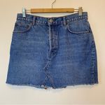 Reformation Jeans Cherry Denim Raw Hem Mini Skirt Button Fly Colorado Wash Sz 29 Photo 3