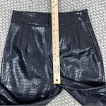 ZARA  Embossed High Waist Faux Leather Ankle Pants‎ Black Small Photo 8