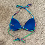 Aerie Perky Triangle Bikini Top Blue Floral S Photo 2