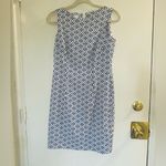 ALYX LIMITED | women’s Above The Knee Blue White Print Geometric Dress | Size 4 Photo 5