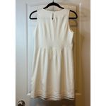 Under Skies White Sleeveless Textured Chevron Detail Fit and Flare Dress Sz S # Photo 2
