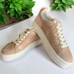 Guess New Women's Beige Cameo Casual Double Platform Lace Up Sneakers Size 9 Photo 0